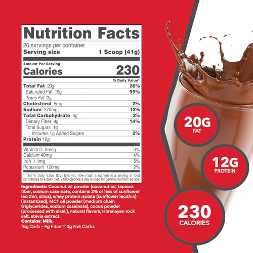 KetoLogic Meal Replacement Shake: Optimal Results, Keto-Friendly, Chocolate