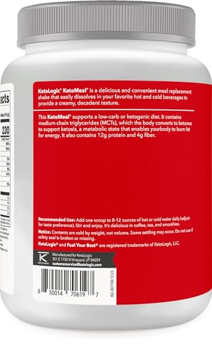 KetoLogic Meal Replacement Shake: Optimal Results, Keto-Friendly, Chocolate