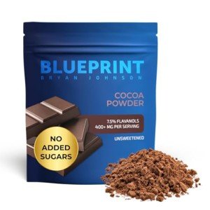 Bryan Johnson's Non Dairy Keto Cocoa Powder - 7.5% Flavanols, 100% Pure, Low Fat, Unsweetened, Keto Friendly (12 oz)
