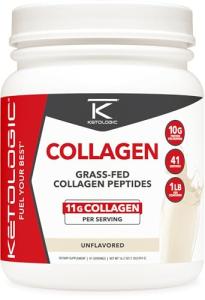 Ketologic Unflavored Grass Fed Collagen Powder 1 LB