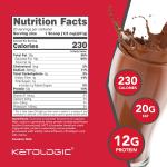 KetoLogic Chocolate Keto Meal Shake Powder 20 Servings
