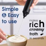 Rechargeable Handheld Milk Frother for Keto Coffee (Black)