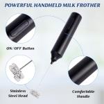 Rechargeable Handheld Milk Frother for Keto Coffee (Black)