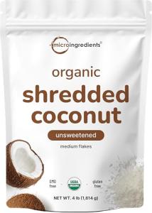 4lbs Organic Shredded Coconut Flakes | Raw Unsweetened Keto