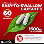 Nutrivein Apple Cider Vinegar Capsules - 1600 mg