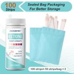Keto Urine Test Strips - 100 Easy Tests