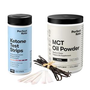 Keto MCT Oil Powder & Ketone Test Strips Bundle