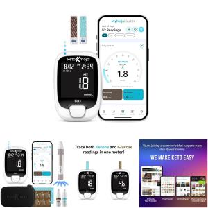 Bluetooth Glucose and Ketone Testing Kit with App