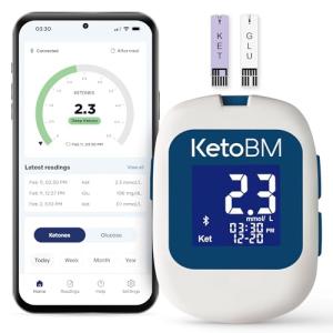 KetoBM Bluetooth Blood Ketone & Glucose Monitor Kit