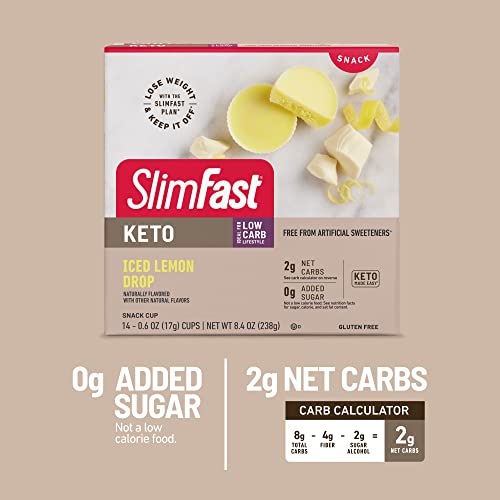 SlimFast Keto Snacks, Iced Lemon Drop, 14 Count