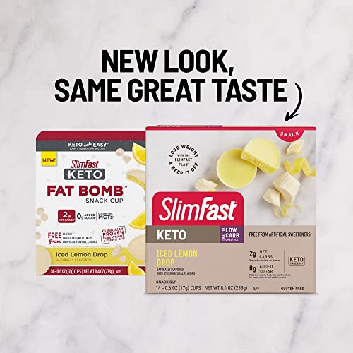 SlimFast Keto Snacks, Iced Lemon Drop, 14 Count