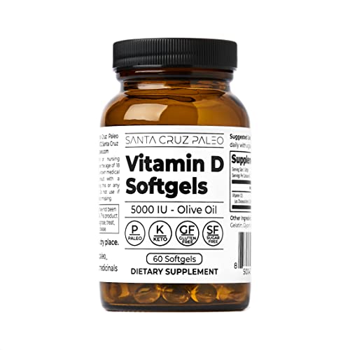 Santa Cruz Keto Vitamin D Supplement, Bone Health, Immune Support, 5000 i.u., 60 Softgels