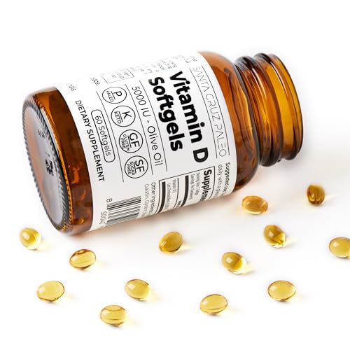 Santa Cruz Keto Vitamin D Supplement, Bone Health, Immune Support, 5000 i.u., 60 Softgels