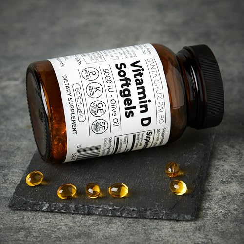 Santa Cruz Keto Vitamin D Supplement, Bone Health, Immune Support, 5000 i.u., 60 Softgels