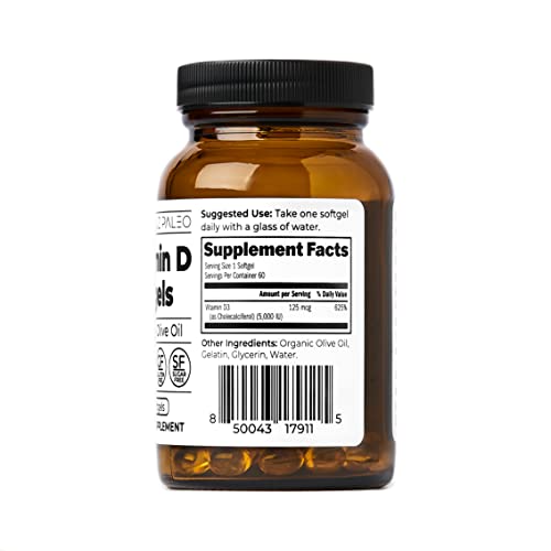 Santa Cruz Keto Vitamin D Supplement, Bone Health, Immune Support, 5000 i.u., 60 Softgels