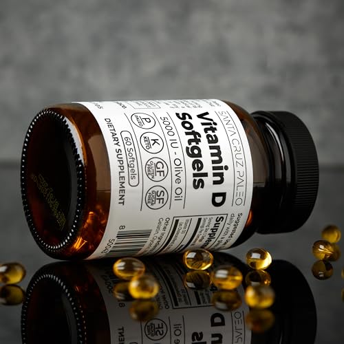 Santa Cruz Keto Vitamin D Supplement, Bone Health, Immune Support, 5000 i.u., 60 Softgels