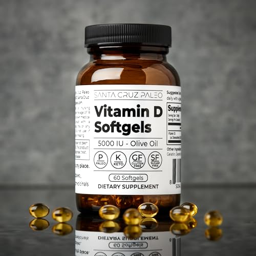 Santa Cruz Keto Vitamin D Supplement, Bone Health, Immune Support, 5000 i.u., 60 Softgels