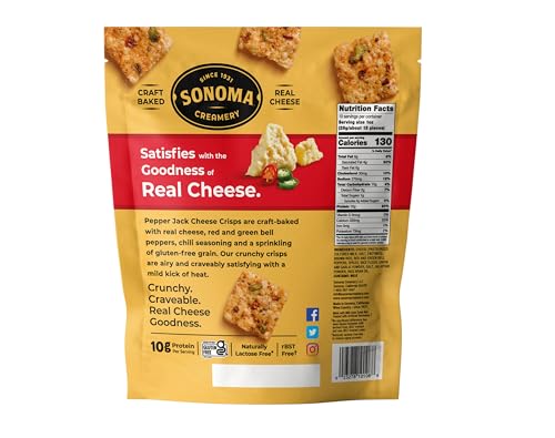 Sonoma Creamery Pepper Jack Cheese Crisps - 10 oz
