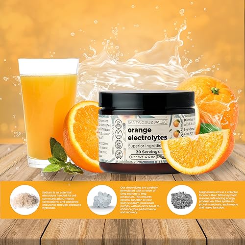 Keto-friendly Orange Electrolyte Powder for Hydration, 30 Servings