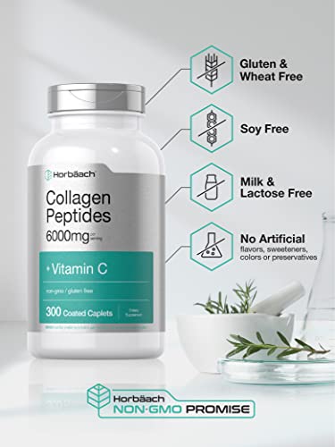 Horbäach Collagen Peptides 6000mg with Vitamin C