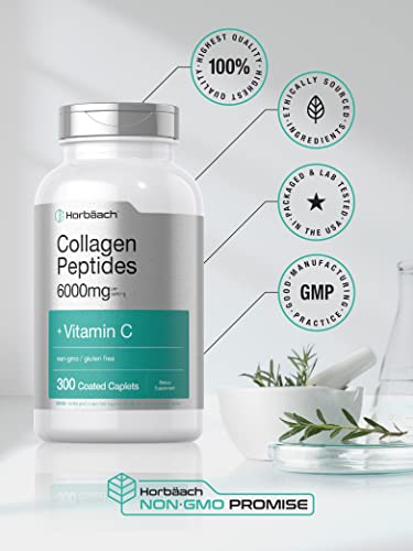 Horbäach Collagen Peptides 6000mg with Vitamin C