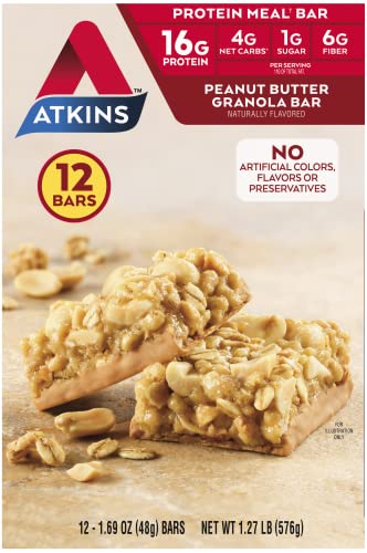 Atkins Peanut Butter Granola Protein Bars, 16g Protein