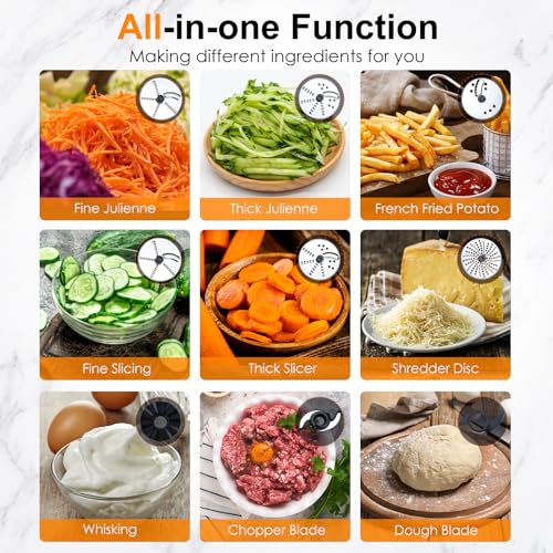 16-Cup Keto Food Processor with 7 Blades, 9 Functions