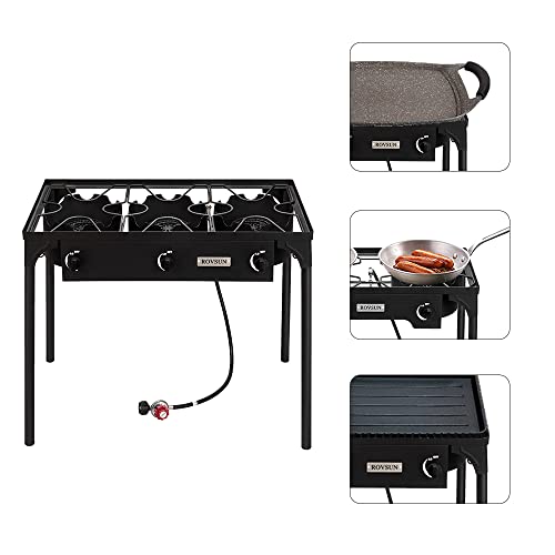 ROVSUN 3 Burner Outdoor Propane Gas Stove - Keto