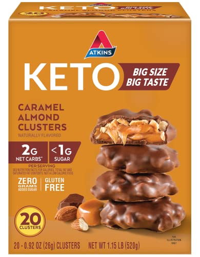 Low Carb Caramel Almond Clusters, Keto Friendly, 20 Count