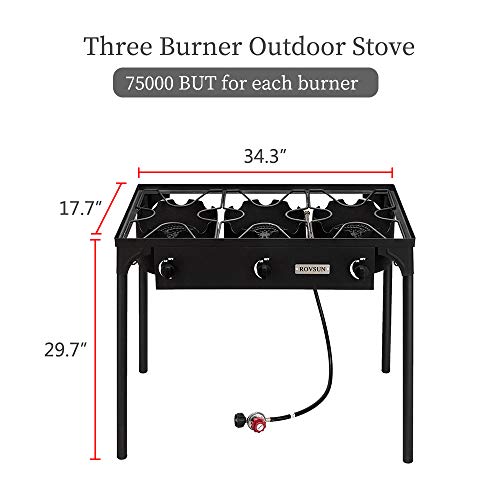 ROVSUN 3 Burner Outdoor Propane Gas Stove - Keto