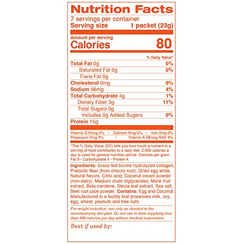 Keto Shake Packets - Orange Cream Smoothie, Collagen Protein