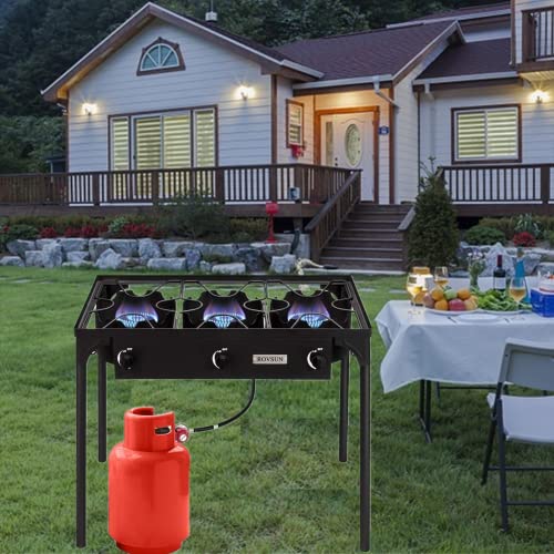 ROVSUN 3 Burner Outdoor Propane Gas Stove - Keto