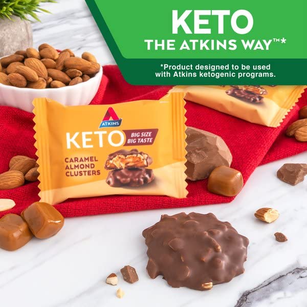 Low Carb Caramel Almond Clusters, Keto Friendly, 20 Count