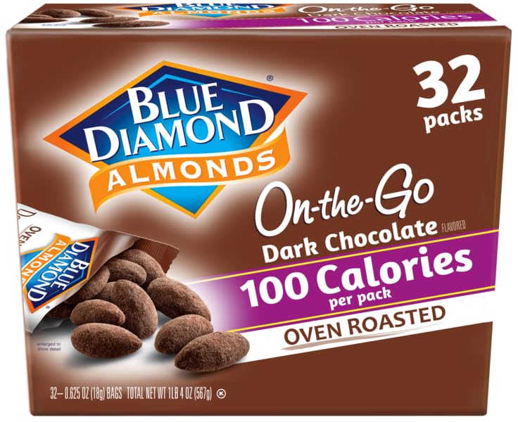 Blue Diamond Dark Chocolate Almonds, 100 Calorie Packs
