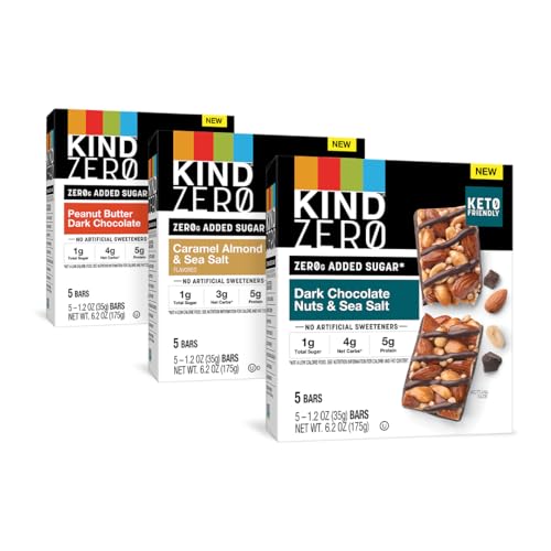 KIND ZERO Sugar Bars- Keto Snacks, Variety Pack