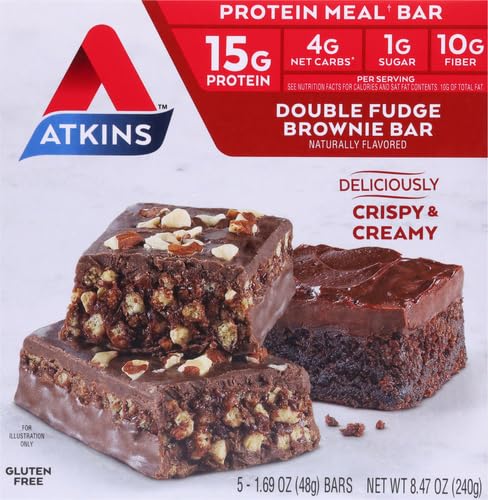 Keto-Friendly Atkins Double Fudge Brownie Protein Bar