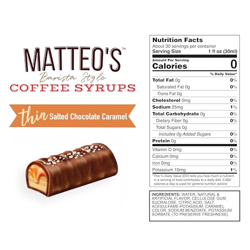 Matteo's Keto-Friendly Salted Chocolate Caramel Coffee Syrup