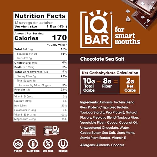 IQBAR Chocolate Sea Salt Keto Protein Bars