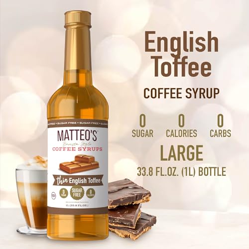 Matteo's Keto-Friendly Barista Style Coffee Syrup - 33.8oz
