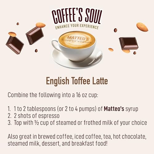 Matteo's Keto-Friendly Barista Style Coffee Syrup - 33.8oz