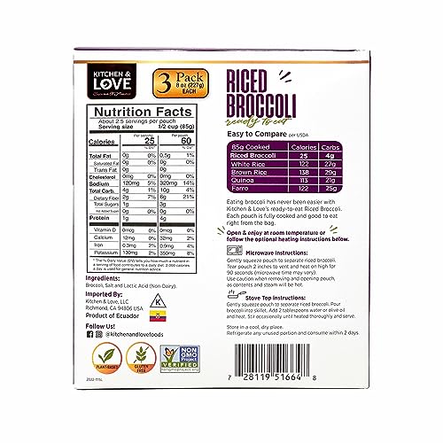 Riced Broccoli 8 oz (3 Pack) | Keto-Friendly, Vegan