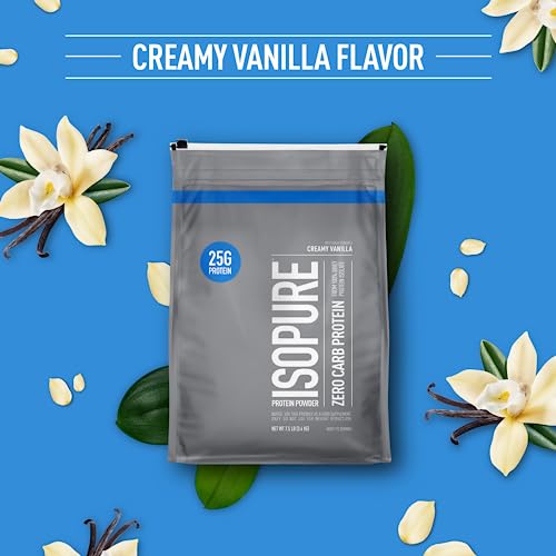 Isopure Zero Carb Protein, Creamy Vanilla, 7.5lb, 55 Servings