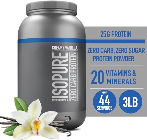 Isopure Protein Powder, Creamy Vanilla, 25g Protein, Keto