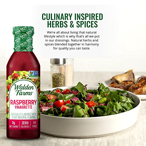 Walden Farms Sugar-Free Raspberry Vinaigrette Dressing 12oz - 2 Pack