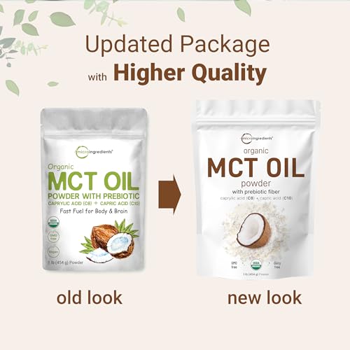Organic MCT Oil Powder with Prebiotic Fiber, 1lb