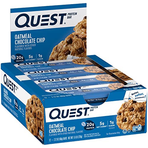 Quest Protein Bar, Oatmeal Chocolate Chip, 720g, Keto-minded