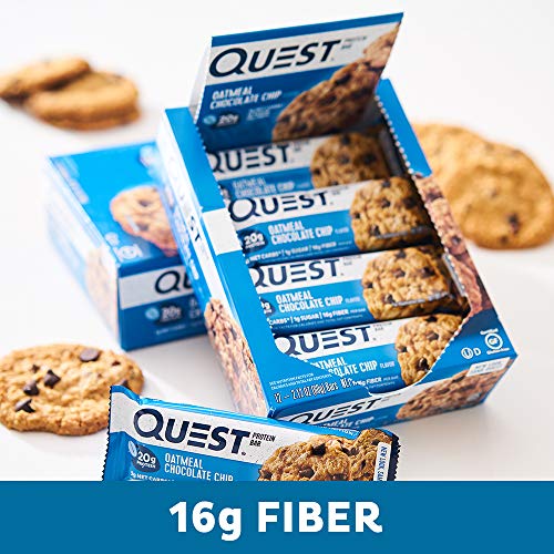 Quest Protein Bar, Oatmeal Chocolate Chip, 720g, Keto-minded