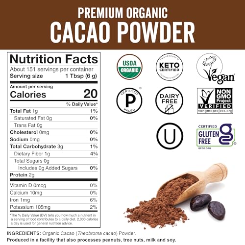 Organic Cacao Powder for Keto Baking & Smoothies