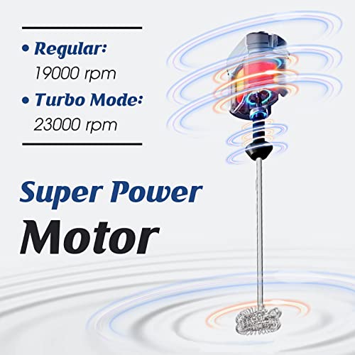 Rechargeable Handheld Milk Frother for Keto Coffee (Black)