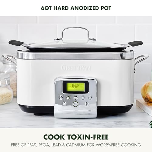 GreenPan Elite 8-in-1 Programmable Slow Cooker, PFAS-Free Ceramic